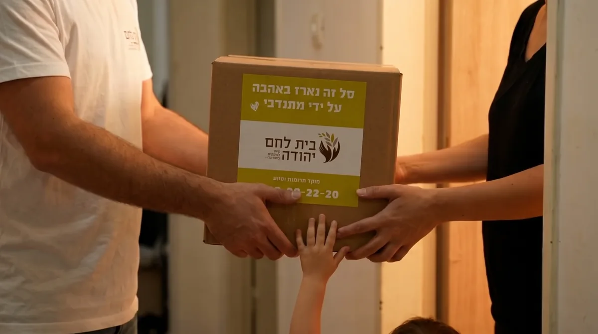 סל מזון נמסר למשפחה