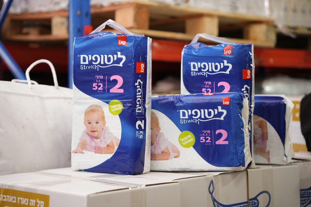 חיתולים לחלוקה - עמותת בית לחם יהודה תרומות לנזקקים